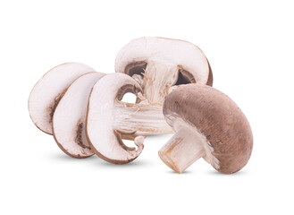 Fresh shiitake mushrooms on white background