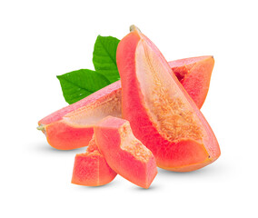 Ripe papaya isolated on white background