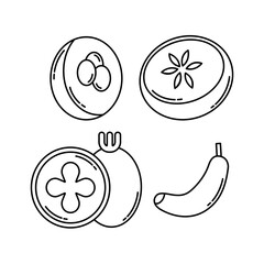 Set Of Fruit Simple Icon
