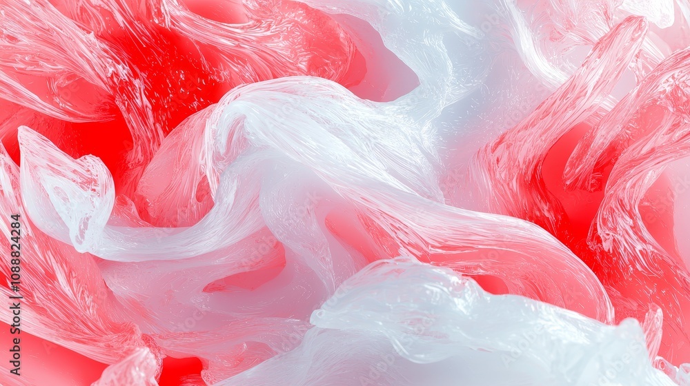 Aufkleber abstract swirls of red and white a mesmerizing visualization of fluid dynamics and color interplay