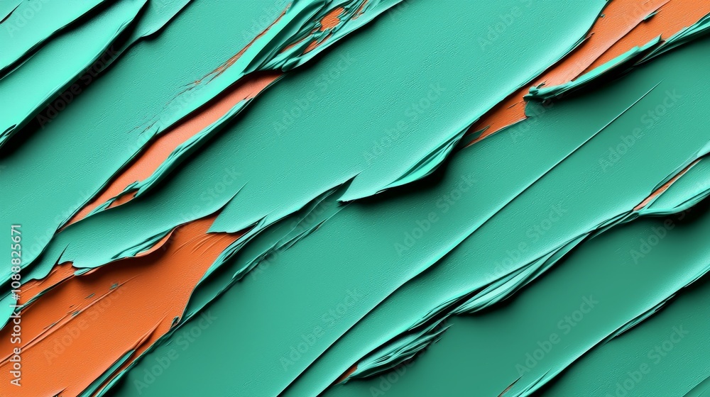 Poster abstract teal and orange texture with layered patterns for design and artistic inspiration in modern