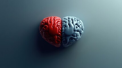 Two brains forming a heart.
