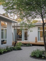 Modern Contemporary Home with Floor-to-Ceiling Windows and Beautiful Landscaping