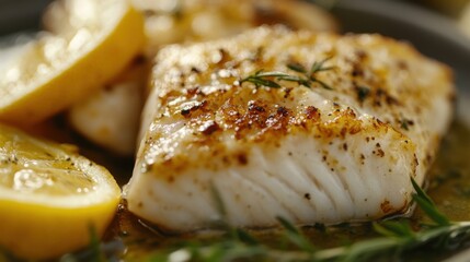 Delicious pollock fillets. Generative AI