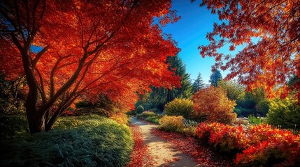 Obraz premium Breathtaking Autumn Vista in a Colorful Garden