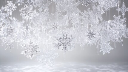 Falling snow transparent background. Generative AI