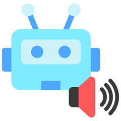 Speech Recognition flat color icon. use for modern concept, print, UI, UX kit, web and app development. Vector EPS 10, related to artificial intelligence, technology theme.