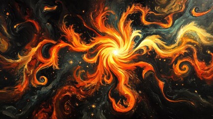 Flames engulf darkness. Generative AI