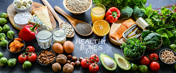 Food products recommended for osteoporosis and healthy bones