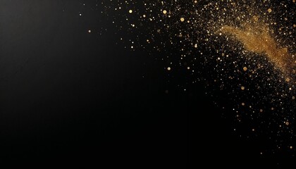 Obraz premium Black background with gold glitter and sparkles