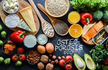 Food products recommended for osteoporosis and healthy bones