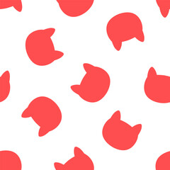Seamless pattern with pink cat head