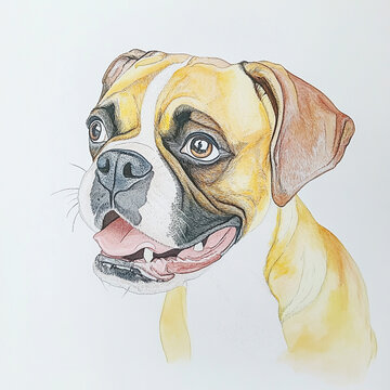 recommend clip art: Boxer Dog Watercolor Cute And Creepy Dog Clip Art Collection for Pet Lovers