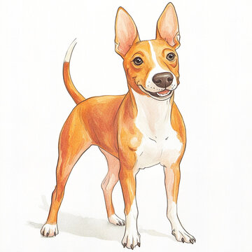 recommend clip art: Basenji Dog Watercolor Cute And Creepy Dog Clip Art Illustration