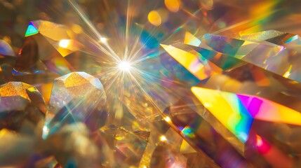 Close-Up of Crystal Chandelier Prisms
