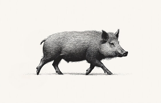 recommend clip art: Boar, wild boar, hog, wild pig, sketch. Vintage retro print, wild boar, forest pig sketch ink style drawing, linear drawing, engrave old school. Sketch artwork silhouette wild ho pig. Illustration