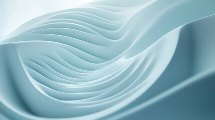 Abstract light blue waves create serene and flowing pattern, evoking sense of calm and movement. smooth curves and soft hues suggest tranquil, dynamic environment