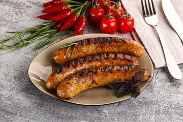 Grilled meat sausages with spices