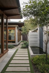 Modern Contemporary Home with Floor-to-Ceiling Windows and Beautiful Landscaping