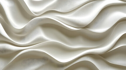 Obraz premium Abstract 3D Render of Elegant White Wave Background, Seamlessly Repeating Curving Texture, Soft Light and Shadow Effects.
