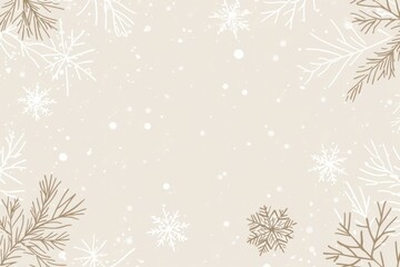 A light beige background with white snowflakes and bokeh lights illustration elegant winter.