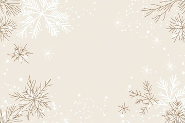 A light beige background with white snowflakes and bokeh lights illustration elegant winter.