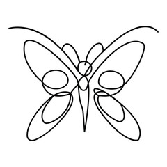 Butterfly Single continuous line art