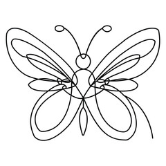 Butterfly Single continuous line art