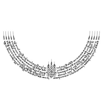 YANT SOY SUNG WARN (Necklace)
This yantra is believed to bring invulnerability by protecting the bearer from weapons and harms.