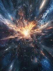 A vibrant explosion of colors and stars in a galaxy's depth.