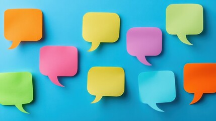 Post-it speech bubbles feedback. Generative AI