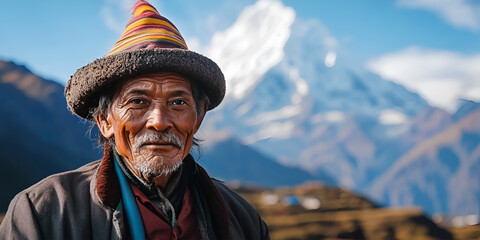 Portrait of an elderly Nepalese man