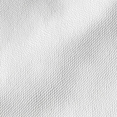 Close-up image showing the detailed texture of white leather on a soft, smooth surface. Concept of luxury, material design, and texture
