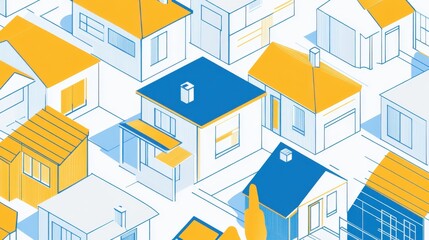 Real estate icons collection. Generative AI