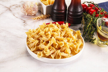 Raw dry Italian pasta - campanelle