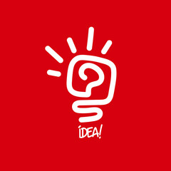 Obraz premium Icon design idea buld with red background