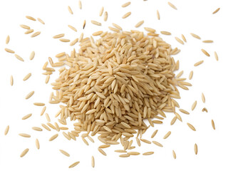 pile of rice isolated on white background. Transparent PNG