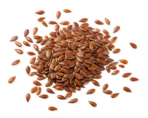 flaxseed isolated on white background. Transparent PNG