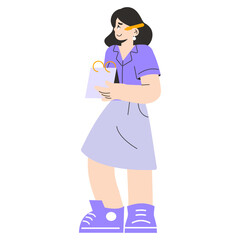 Young Businesswoman. Flat Vector Illustration