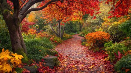 Fall Serenity at Butchart Gardens Pathway