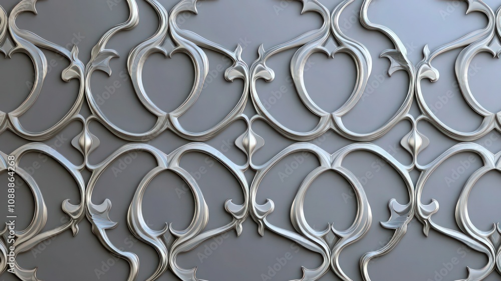 Poster a delicate pattern of platinum lines against a soft charcoal gray background. the intricate design f