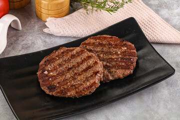 Grilled beef burger cutlet minced meat