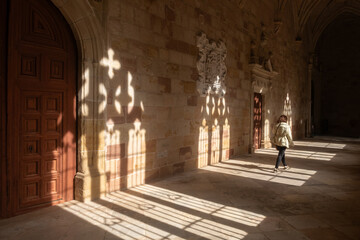 Obraz premium Claustro gotico de la catedral de Siguenza, Guadalajara, castilla la mancha, españa.
