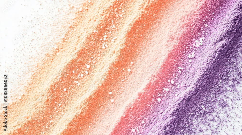 Poster a dynamic display of colors transitioning from a soft peach on the left, through vibrant coral and i