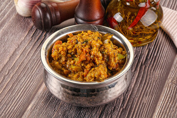 Vegan garnish - lentil with vegetables