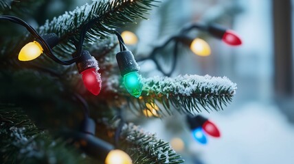 Snowy Christmas Lights.