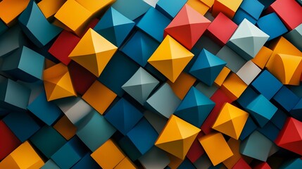 Background design, abstract geometric blocks, 3d render