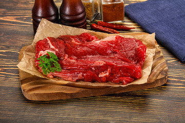 Raw beef meat piece for cooking