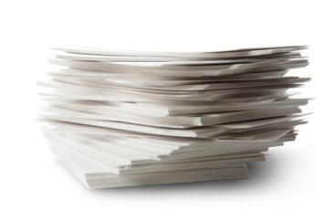 Stack of white paper cards