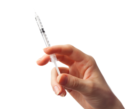 Female hand with syringe